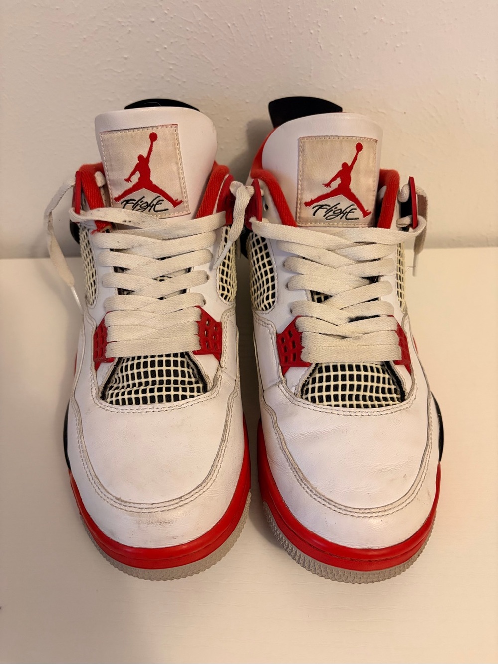 Nike White and Red Men's Air Jordan Style Sneakers